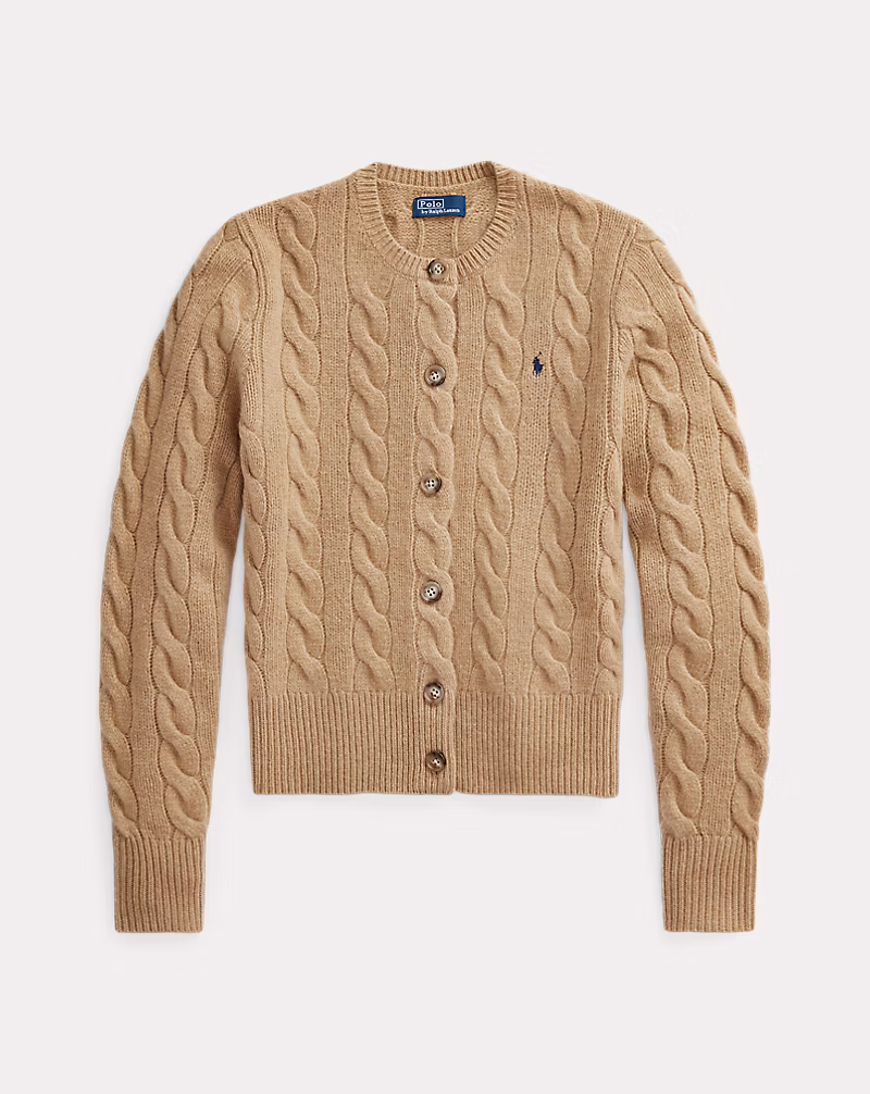 Cable-Knit Wool-Cashmere Cardigan