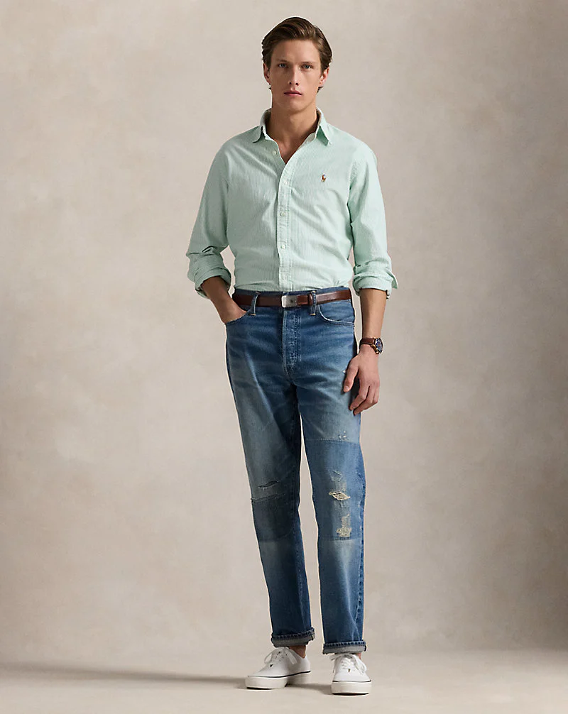 Custom Fit Striped Oxford Shirt