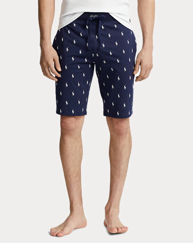 Allover Pony Cotton Jersey Sleep Short