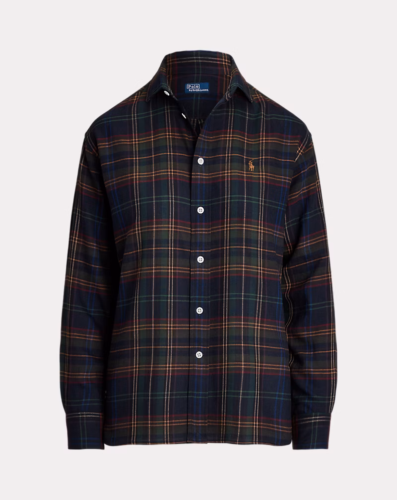 Relaxed Fit Plaid Cotton-Blend Shirt