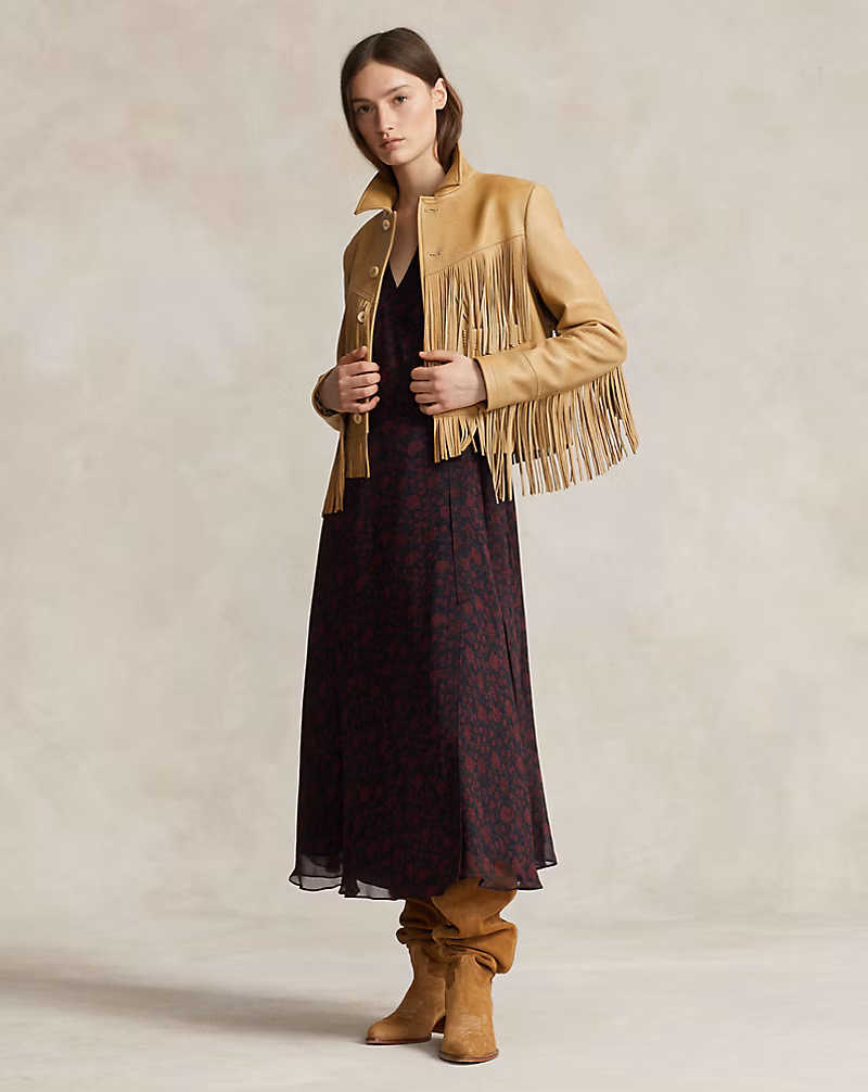 Fringe Waxed Leather Jacket