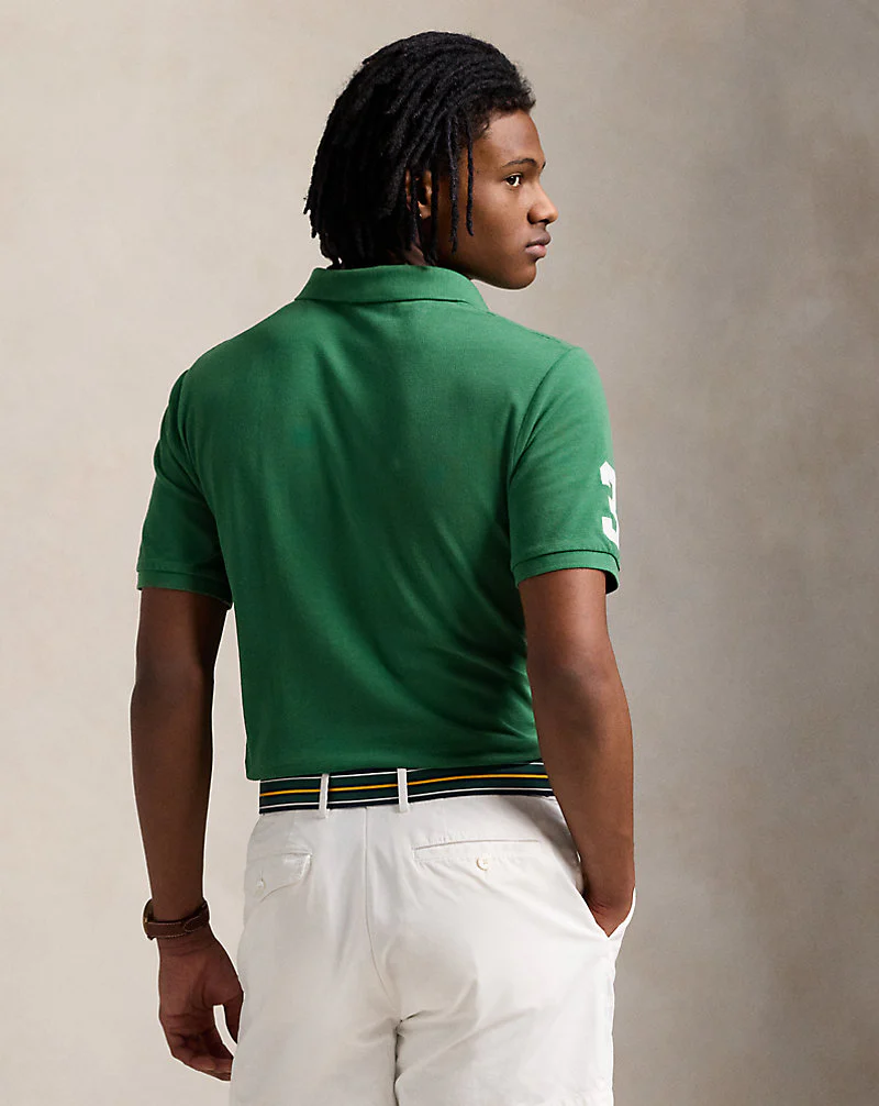 Custom Slim Fit Big Pony Mesh Polo Shirt