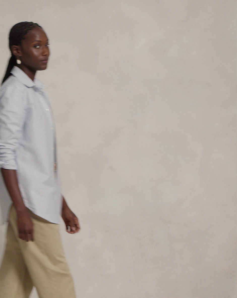 Stretch Slim Fit Striped Oxford Shirt