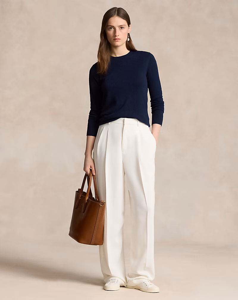 Pleated Straight-Leg Pant