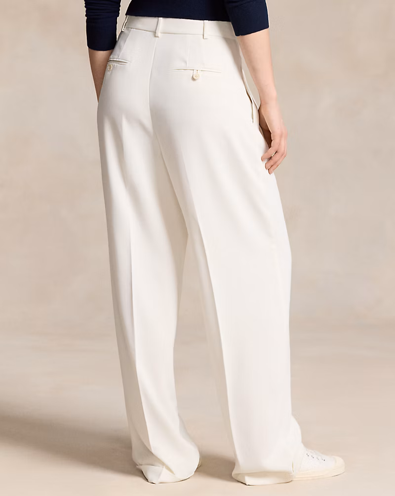 Pleated Straight-Leg Pant