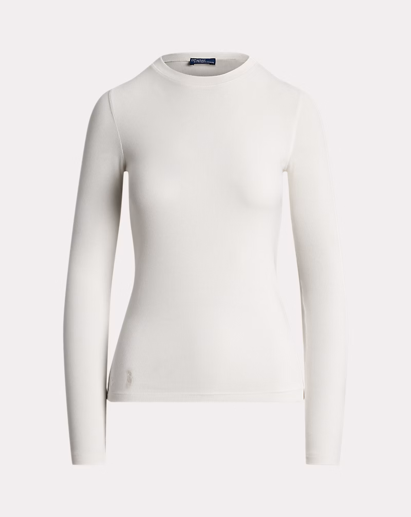 Ribbed Crewneck Long-Sleeve Tee