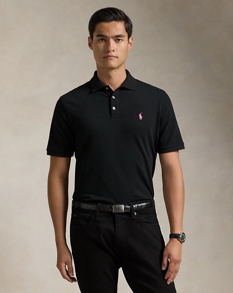 Pink Pony Stretch Mesh Polo Shirt