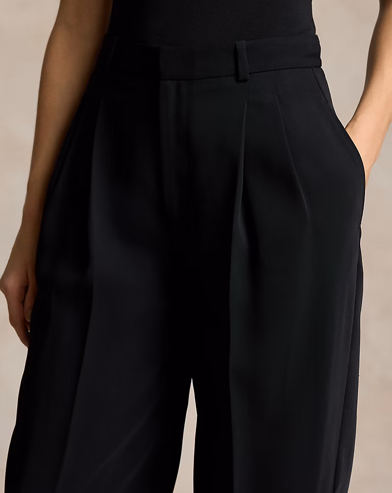 Pleated Straight-Leg Pant