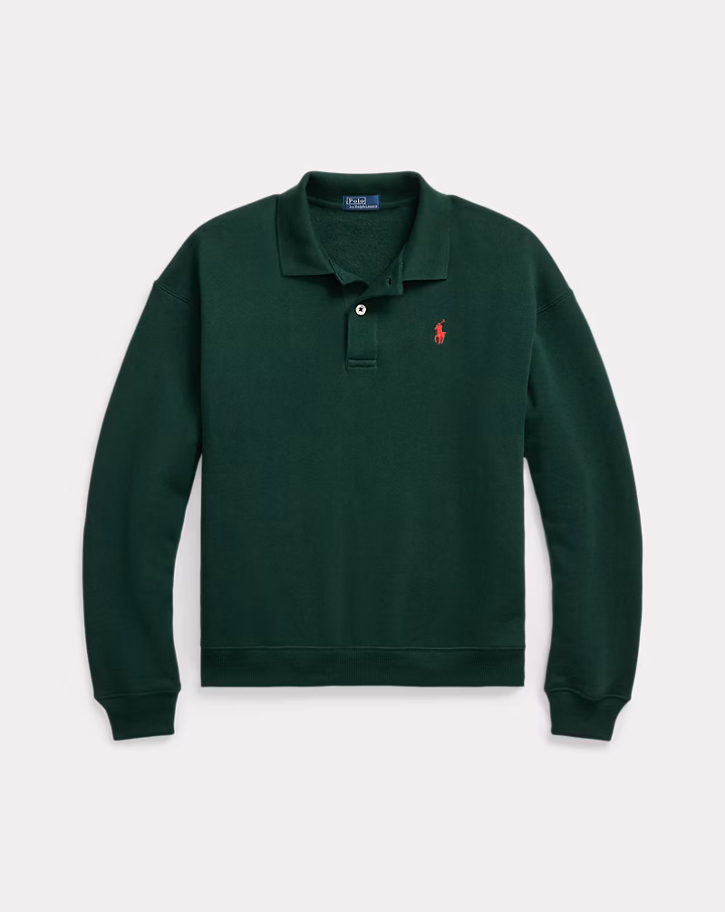 Polo-Collar Fleece Pullover