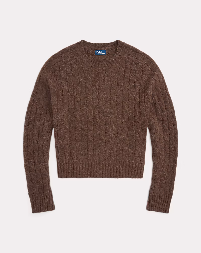 Ralph Lauren Cable-Knit Wool-Blend Crewneck Sweater