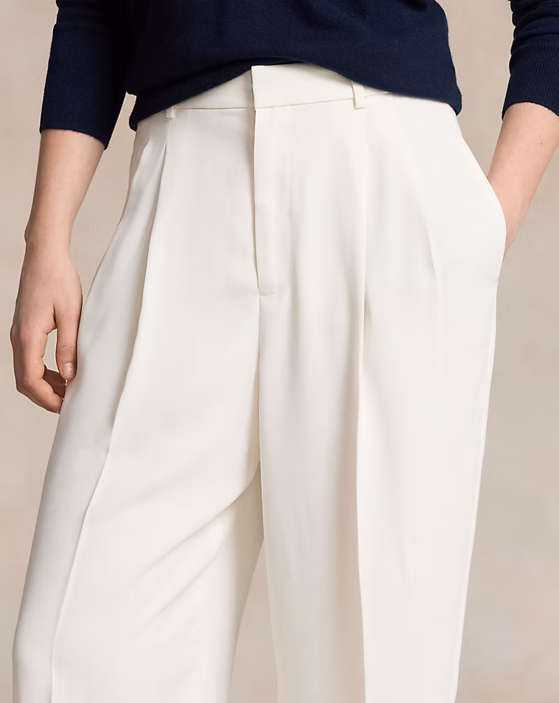 Pleated Straight-Leg Pant