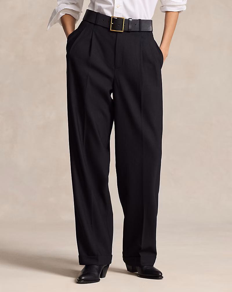 Wool-Blend Wide-Leg Pant