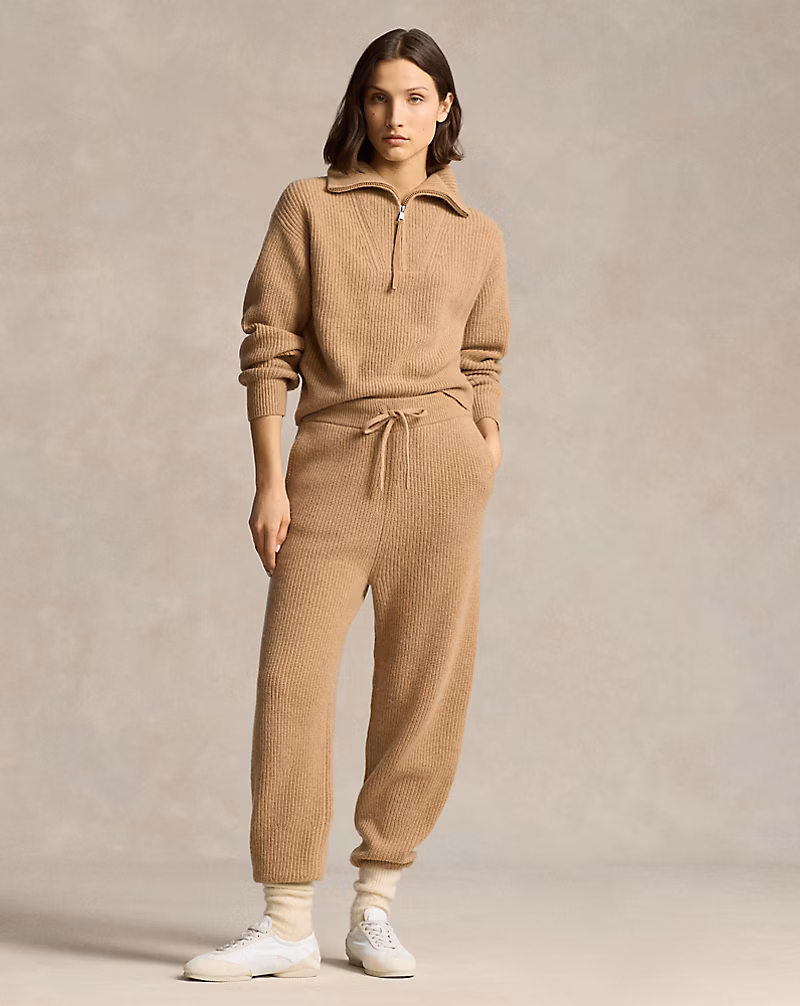 Ralph Lauren Cashmere-Wool Half-Zip Sweater