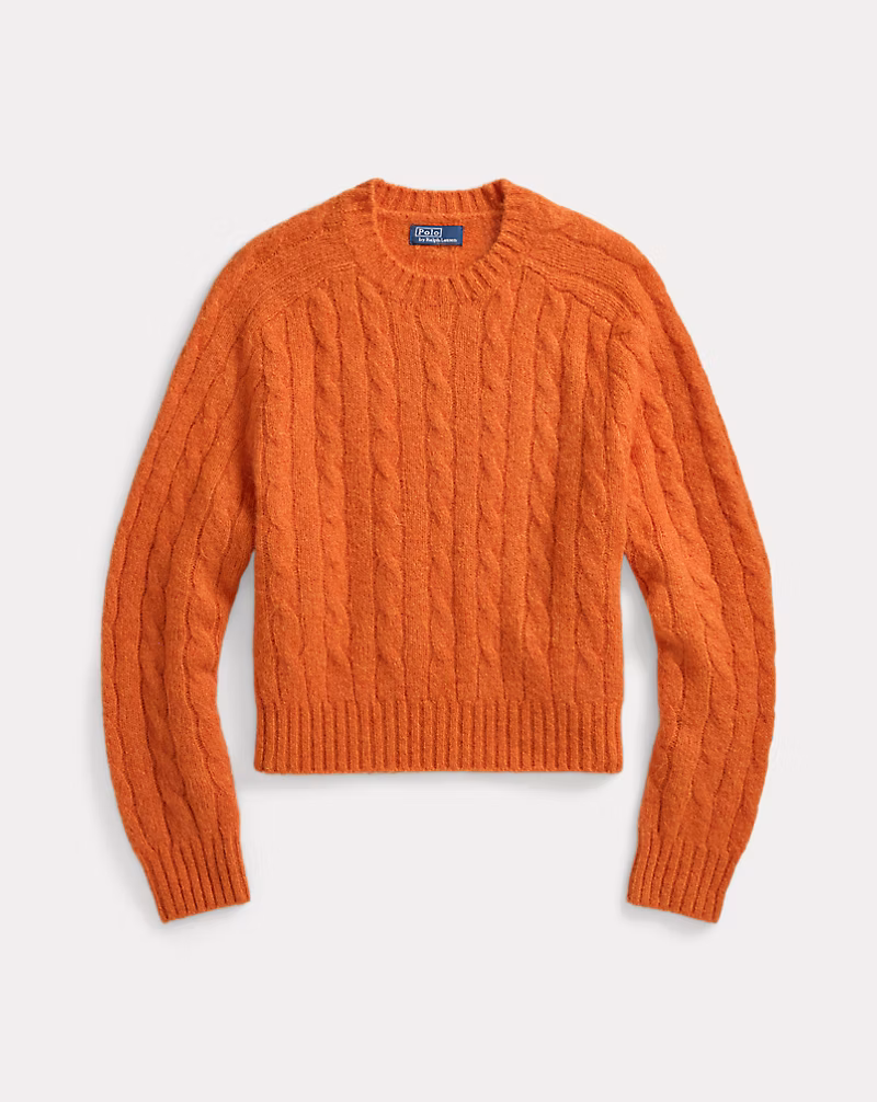 Cable-Knit Wool-Blend Crewneck Sweater
