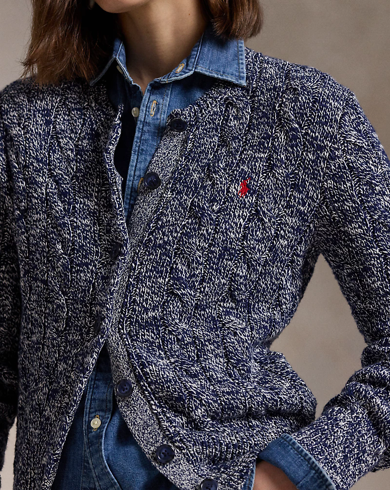 Ralph Lauren Cable-Knit Ragg Cotton Cardigan