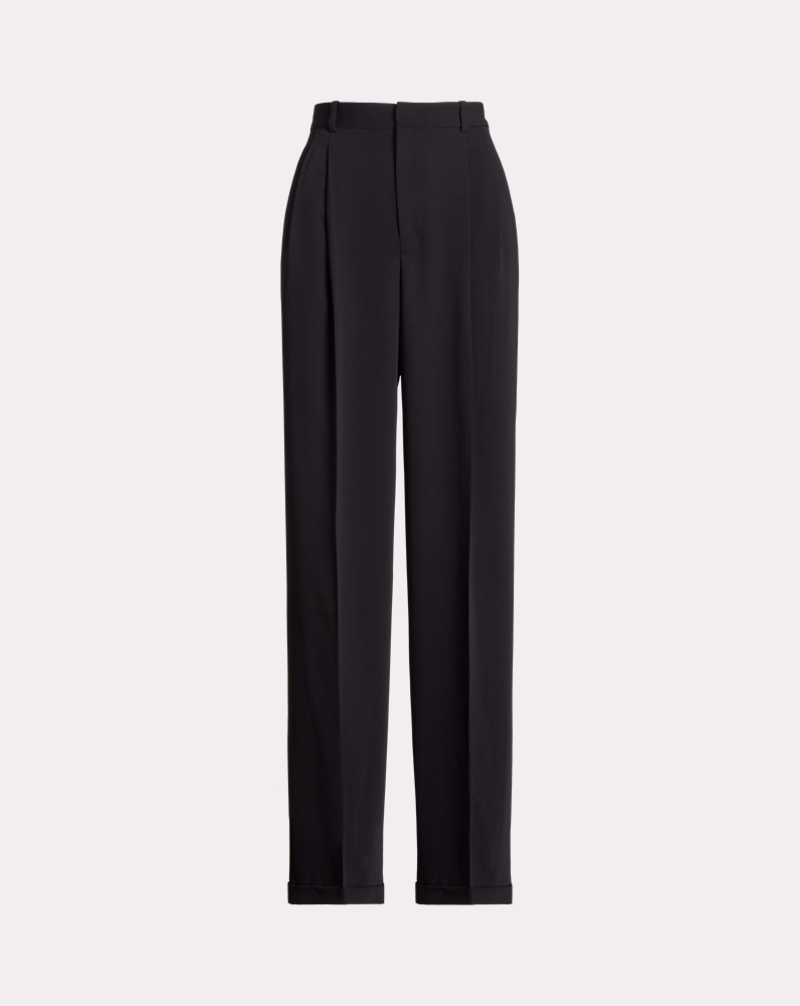 Pleated Straight-Leg Pant