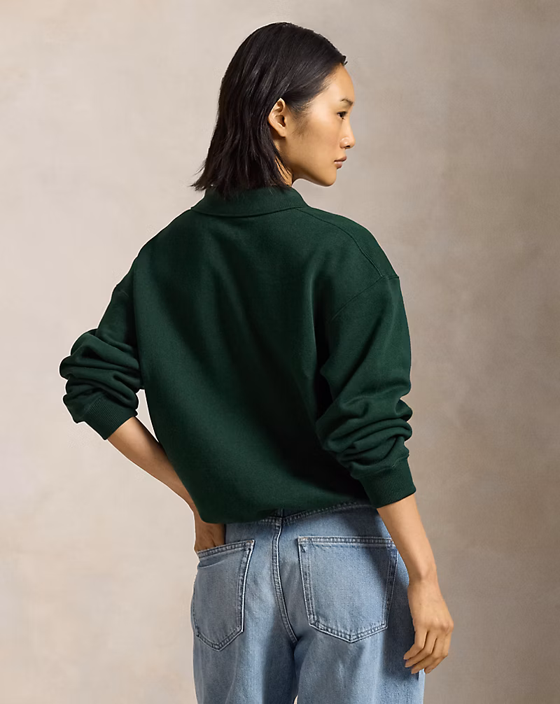 Polo-Collar Fleece Pullover