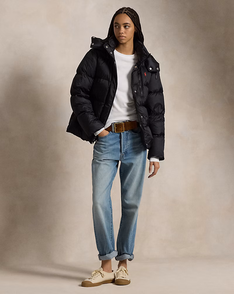 Water-Repellent Quilted Down Jacket