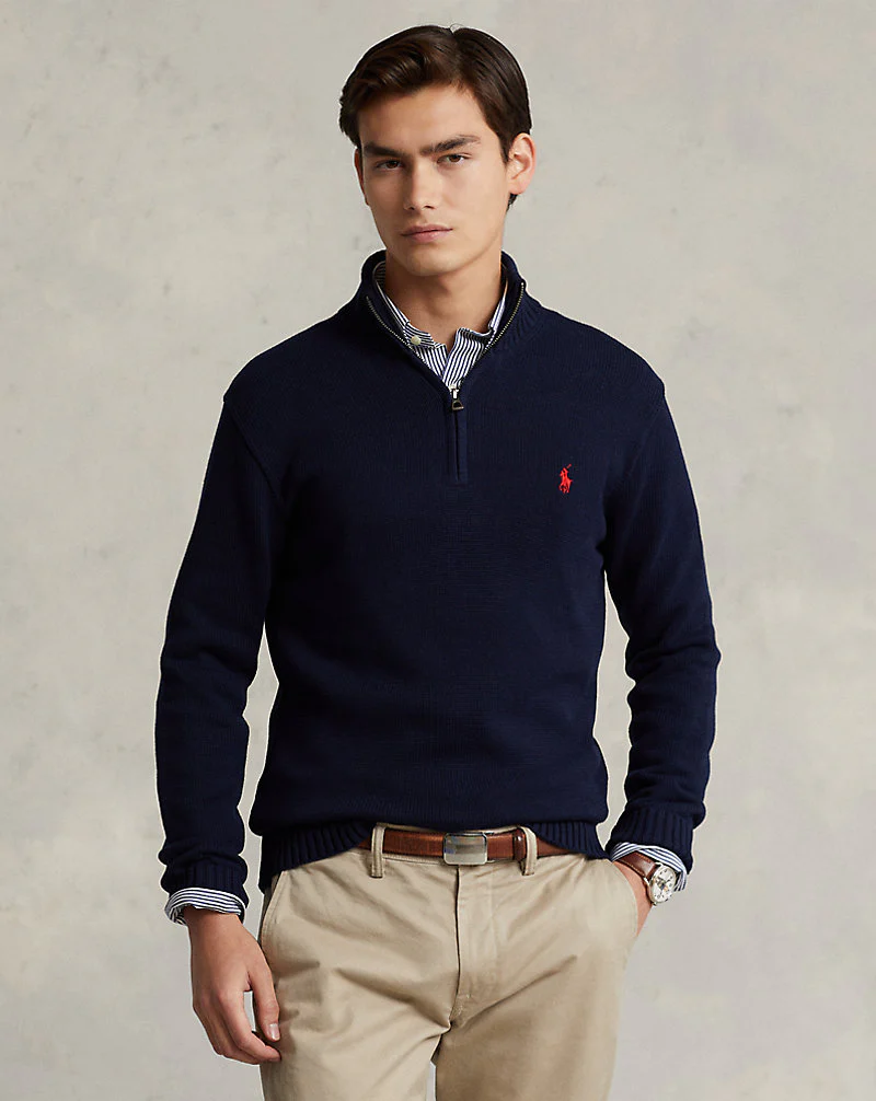 Cotton Quarter-Zip Jumper