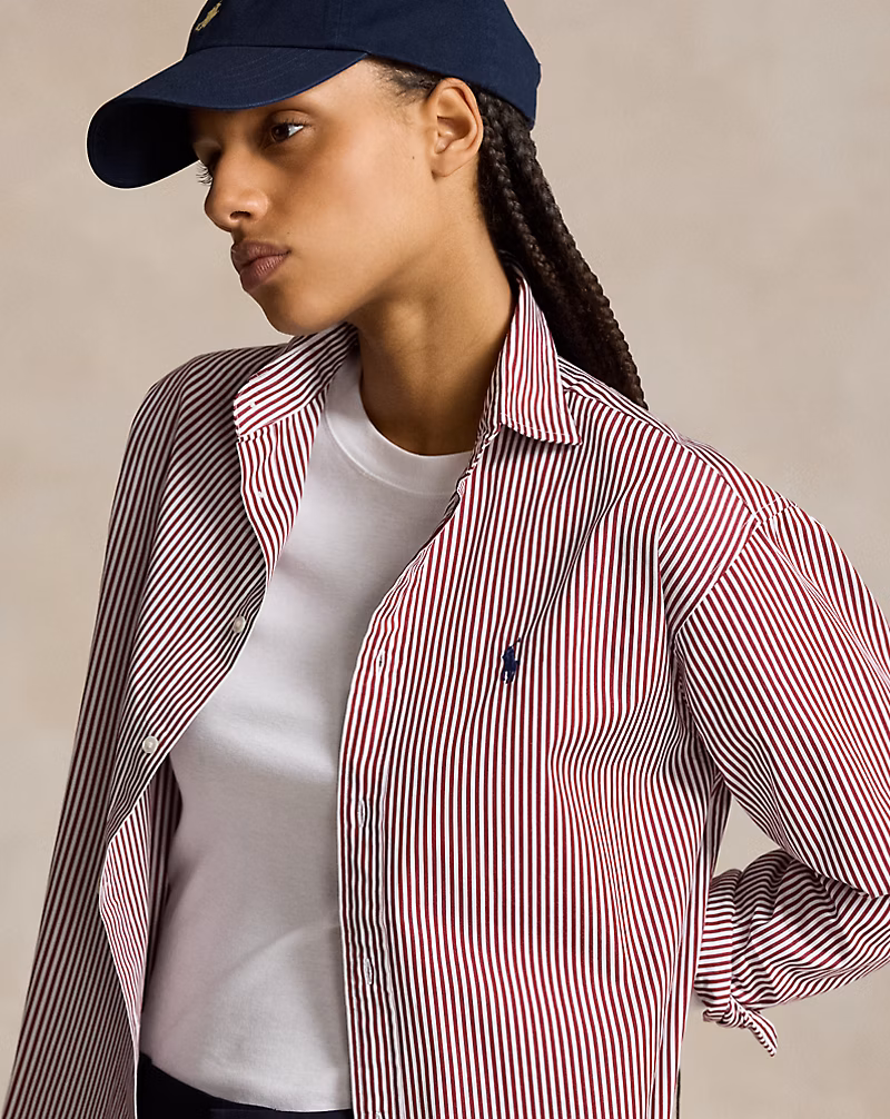 Relaxed Fit Striped Cotton Shirt