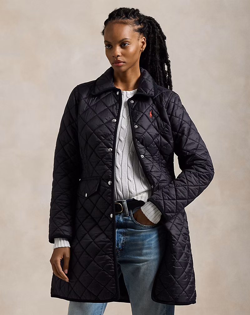 Water-Repellent Quilted Coat