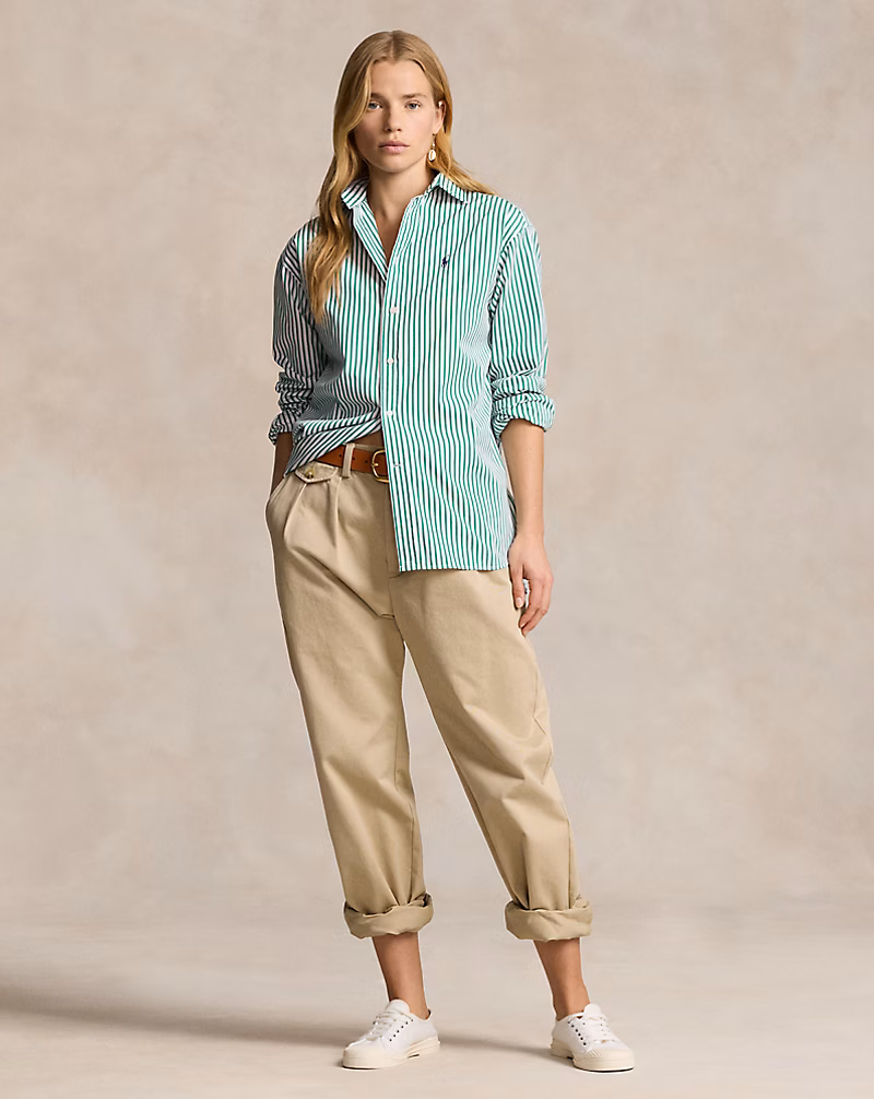 Relaxed Fit Striped Cotton Shirt