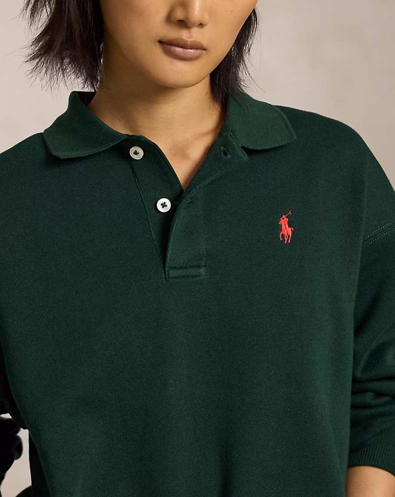 Polo-Collar Fleece Pullover