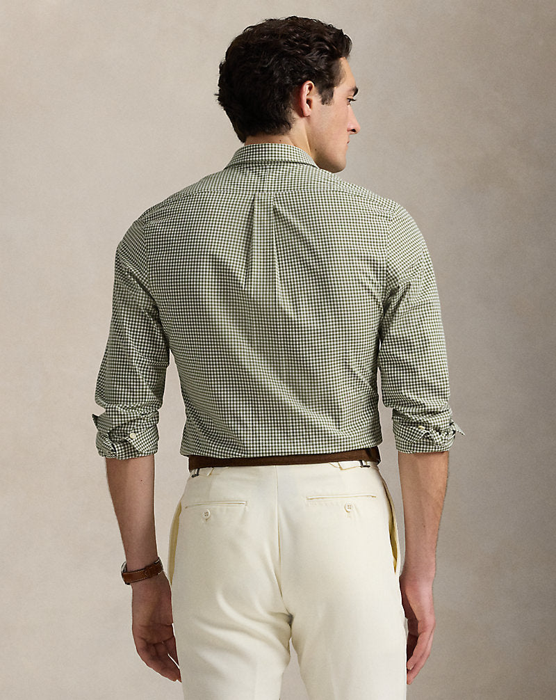 Slim Fit Gingham Stretch Poplin Shirt