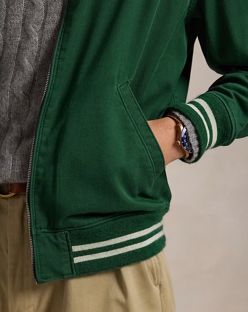Varsity-Inspired Twill Track Jacket
