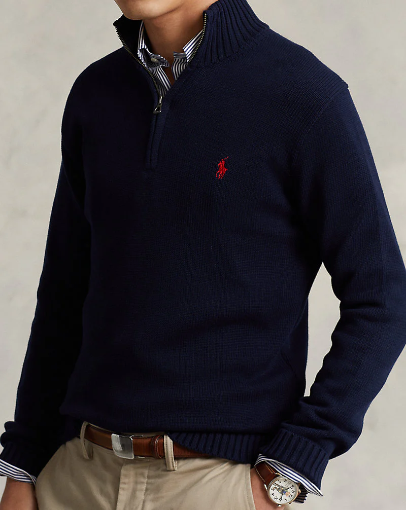 Cotton Quarter-Zip Jumper