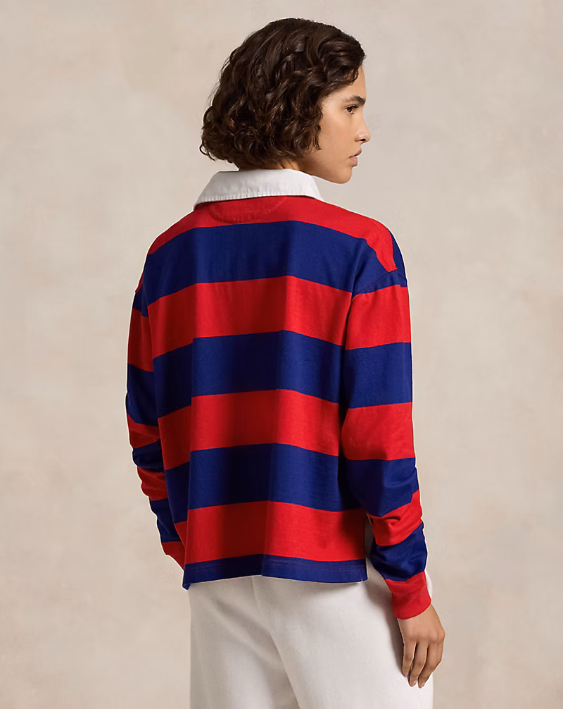 Striped Cropped Jersey Rugby Shirt