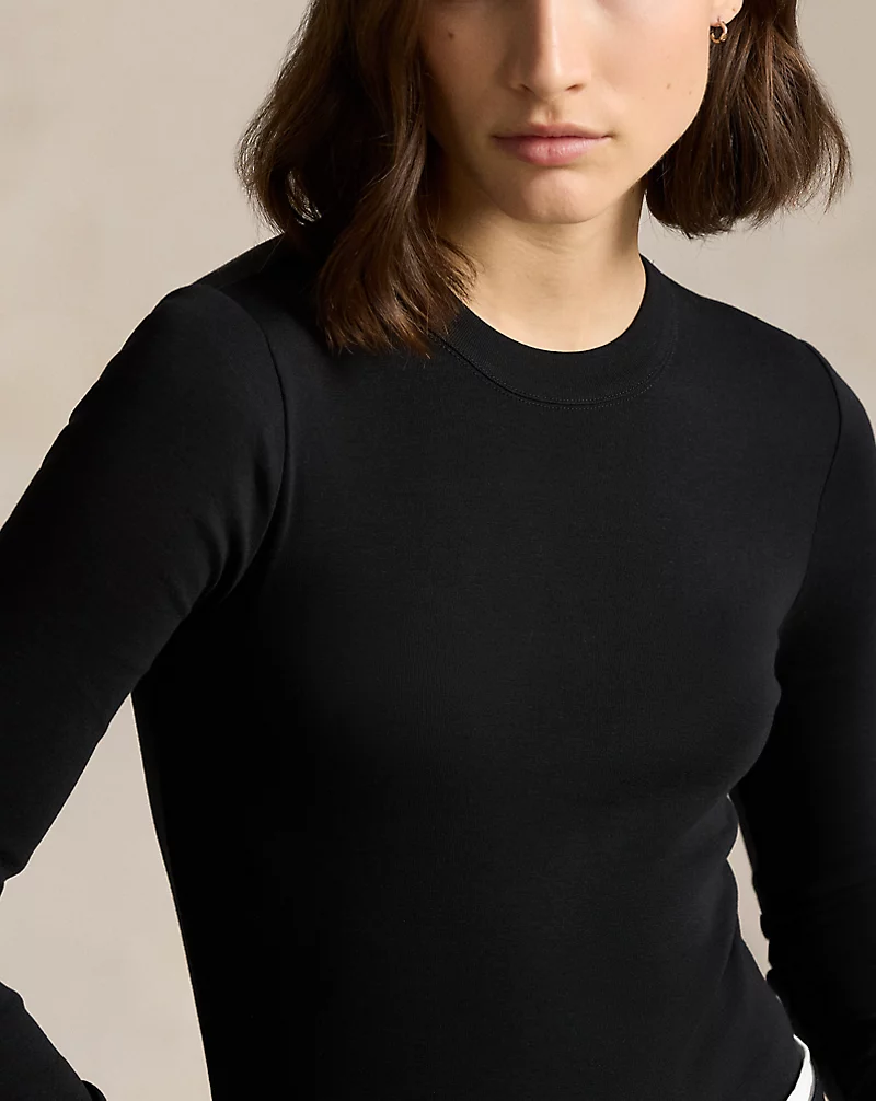 Slim Fit Cotton Long-Sleeve Tee