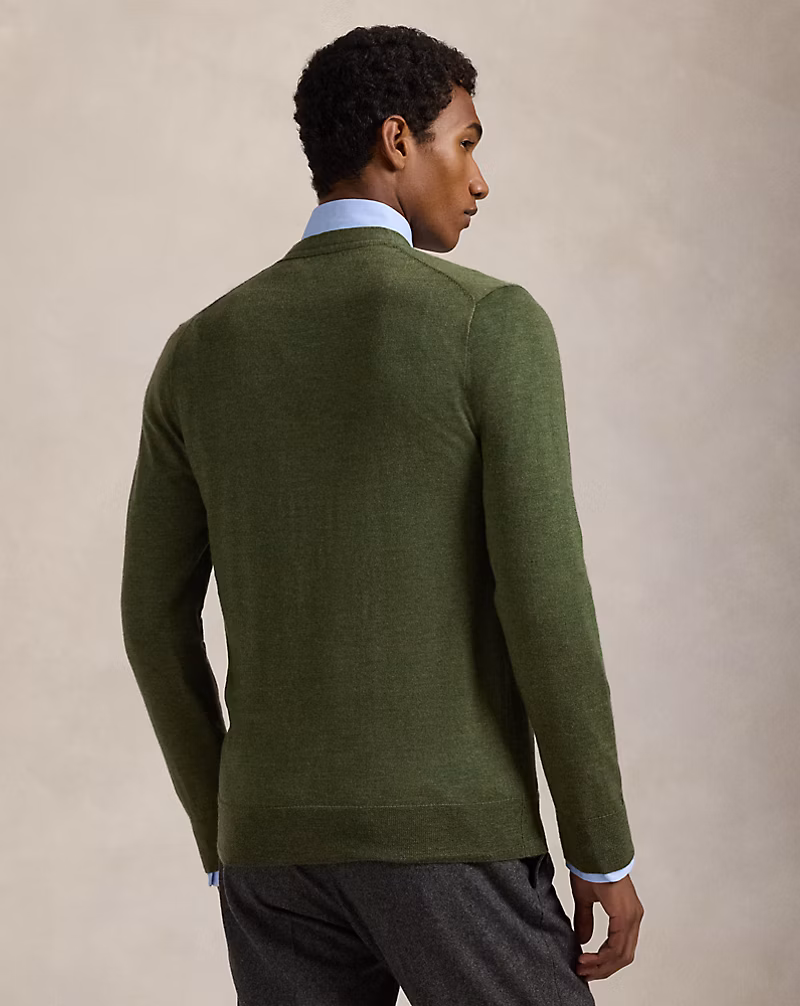 Slim Fit Washable Wool V-Neck Cardigan