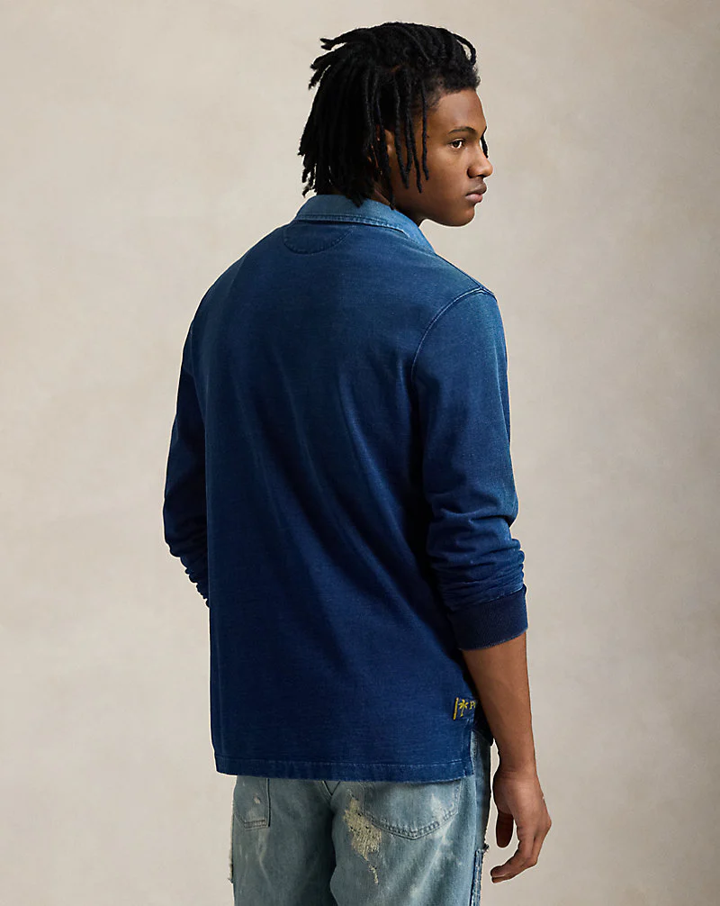 Classic Fit Indigo Jersey Rugby Shirt