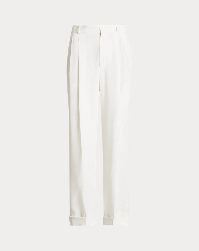 Pleated Straight-Leg Pant