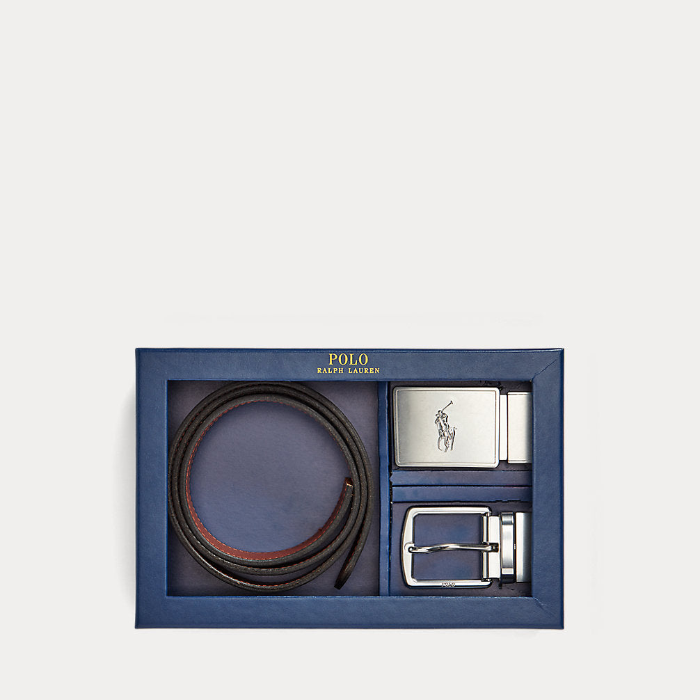 Reversible Leather Belt Gift Set