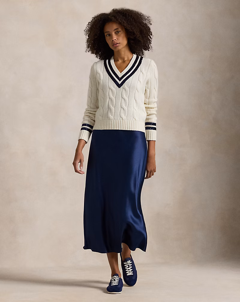 Sequined Wool-Cashmere Cricket Sweater