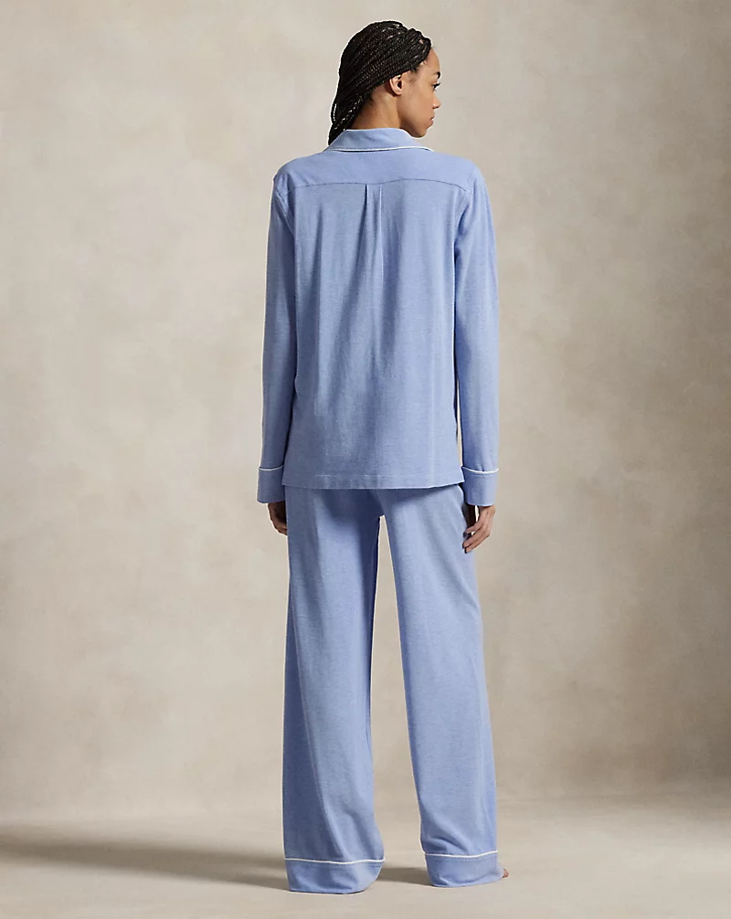 Knit Long-Sleeve Shirt & Pant Pajama Set