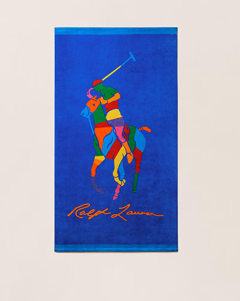 Color-Blocked Big Pony Beach Towel