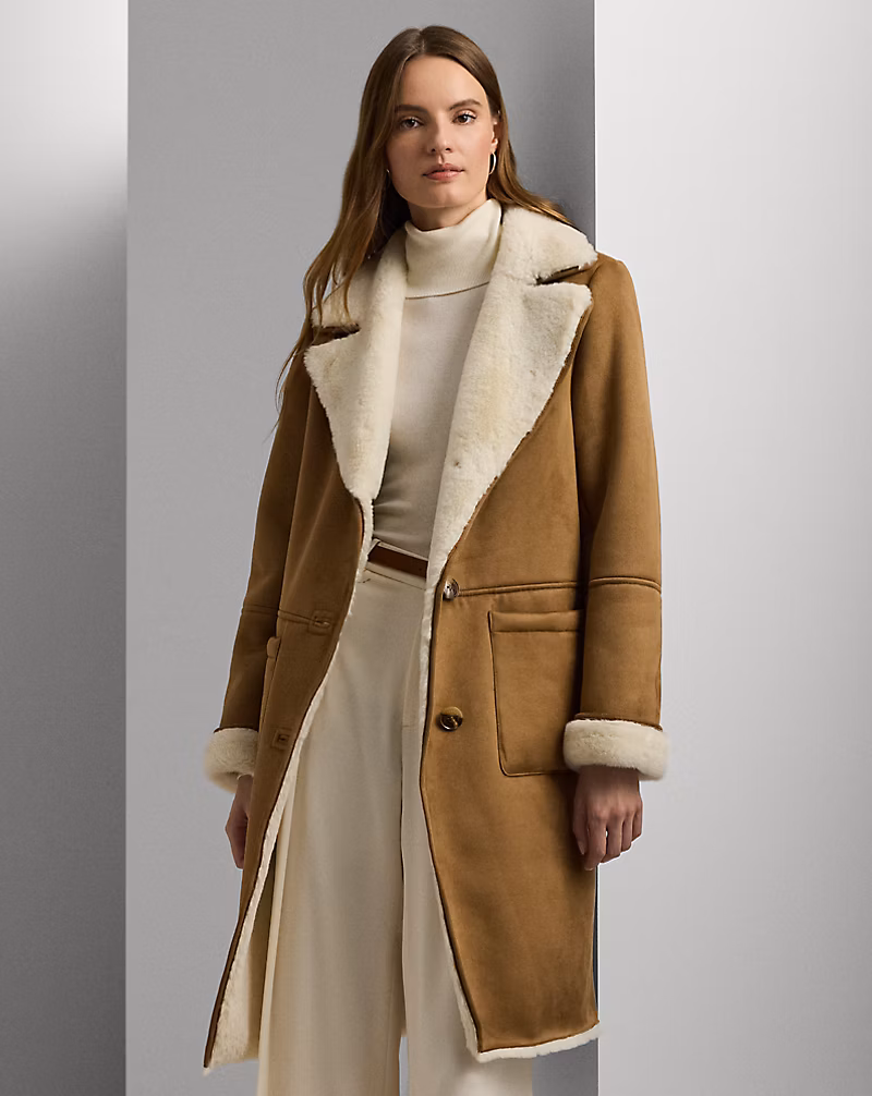 Faux-Shearling & Faux-Suede Coat