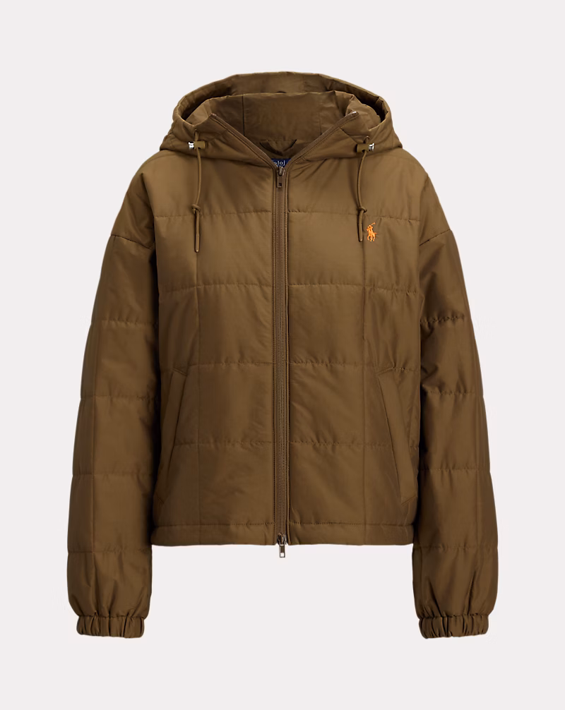 Box-Quilted Hooded Jacket