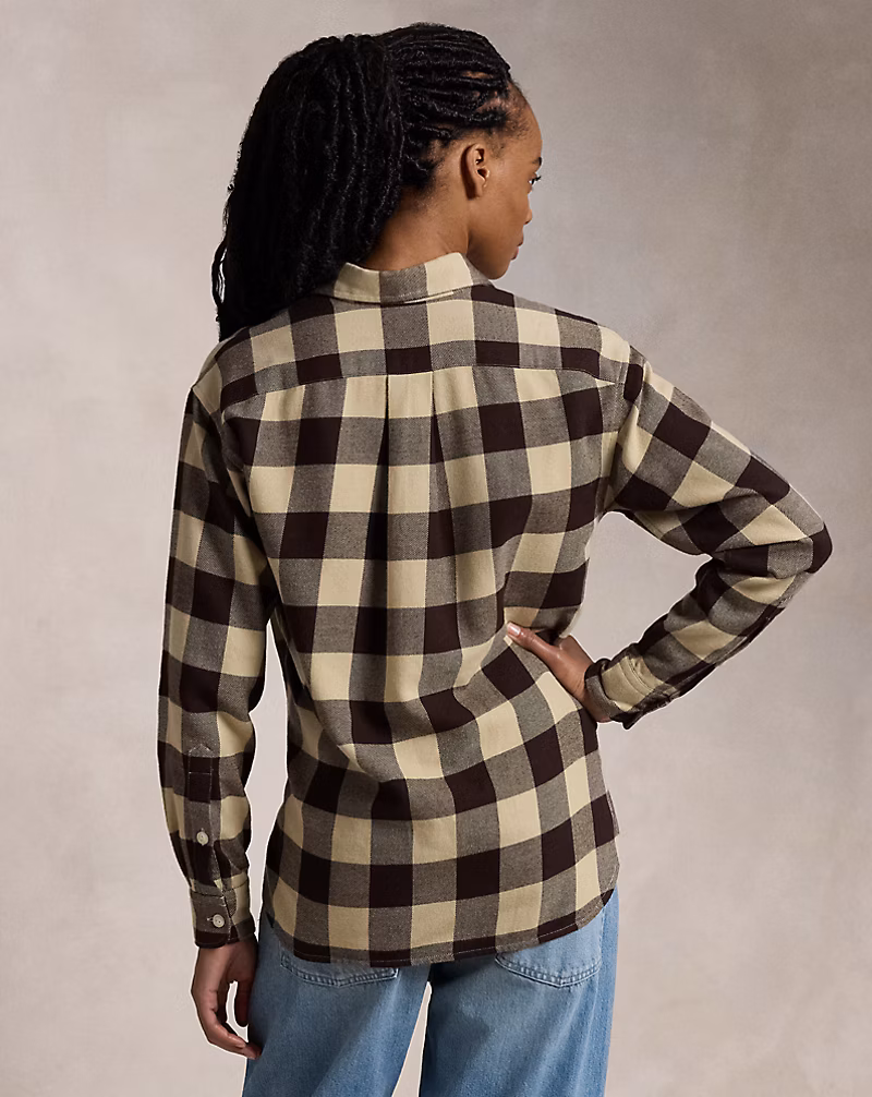 Relaxed Fit Plaid Cotton Shirt