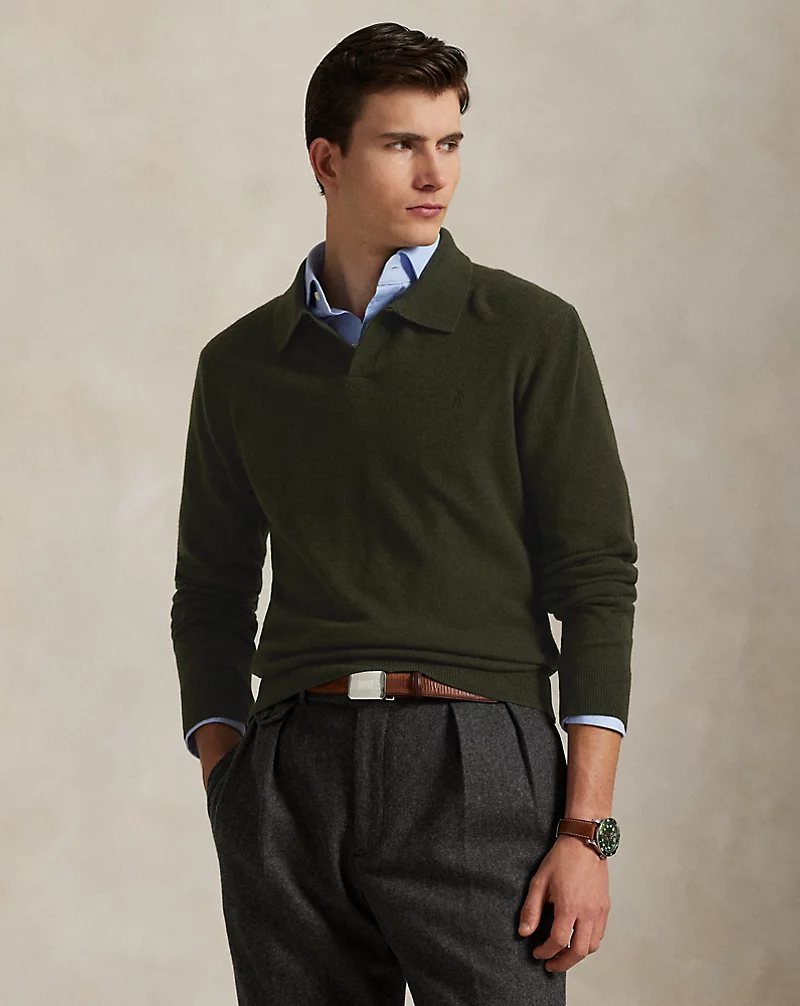 Wool Johnny-Collar Sweater