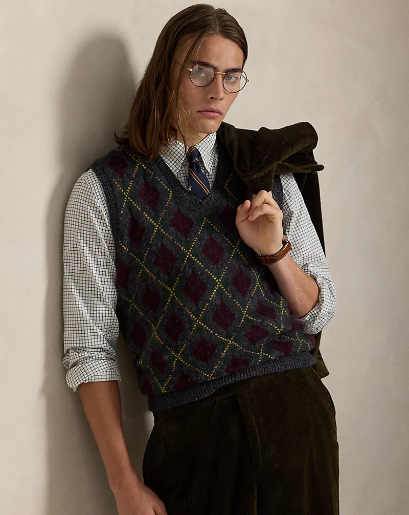 Argyle Wool-Cashmere Sweater Vest