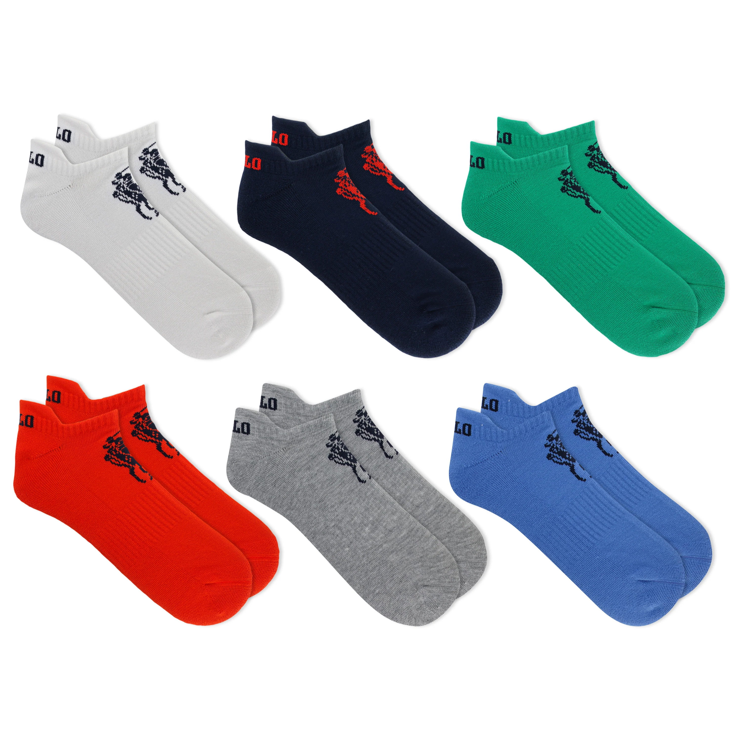Polo Ralph Lauren Men's 6-Pack Low Cut Ankle Sock