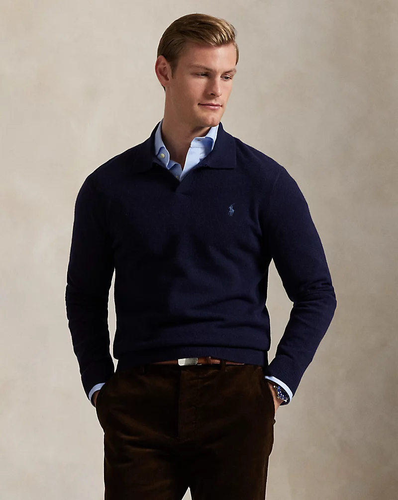 Wool Johnny-Collar Sweater
