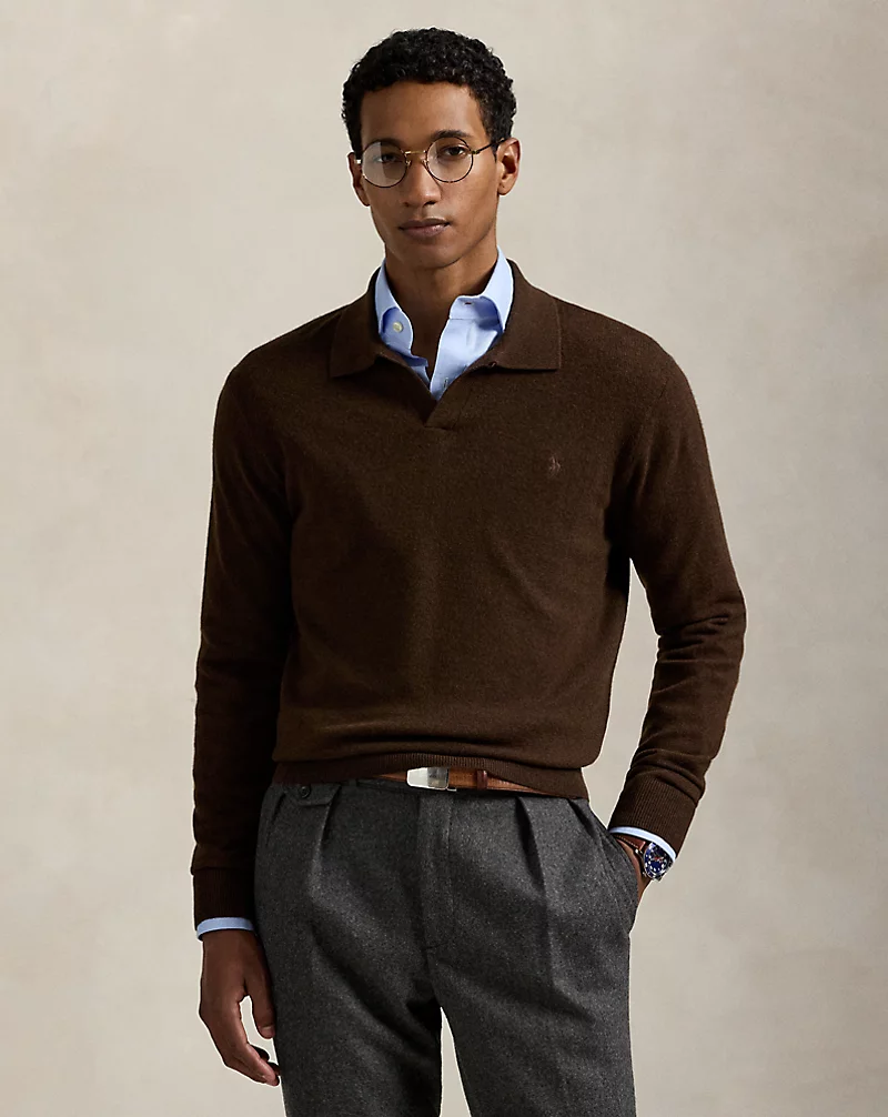 Wool Johnny-Collar Sweater