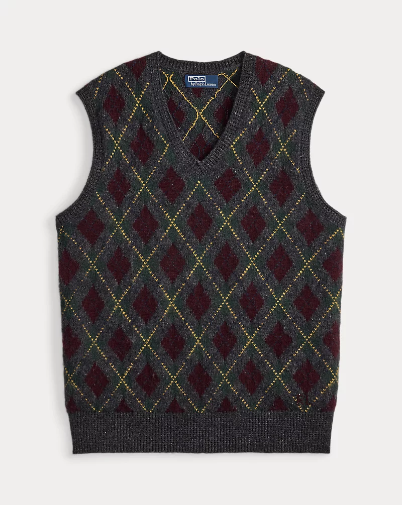 Argyle Wool-Cashmere Sweater Vest