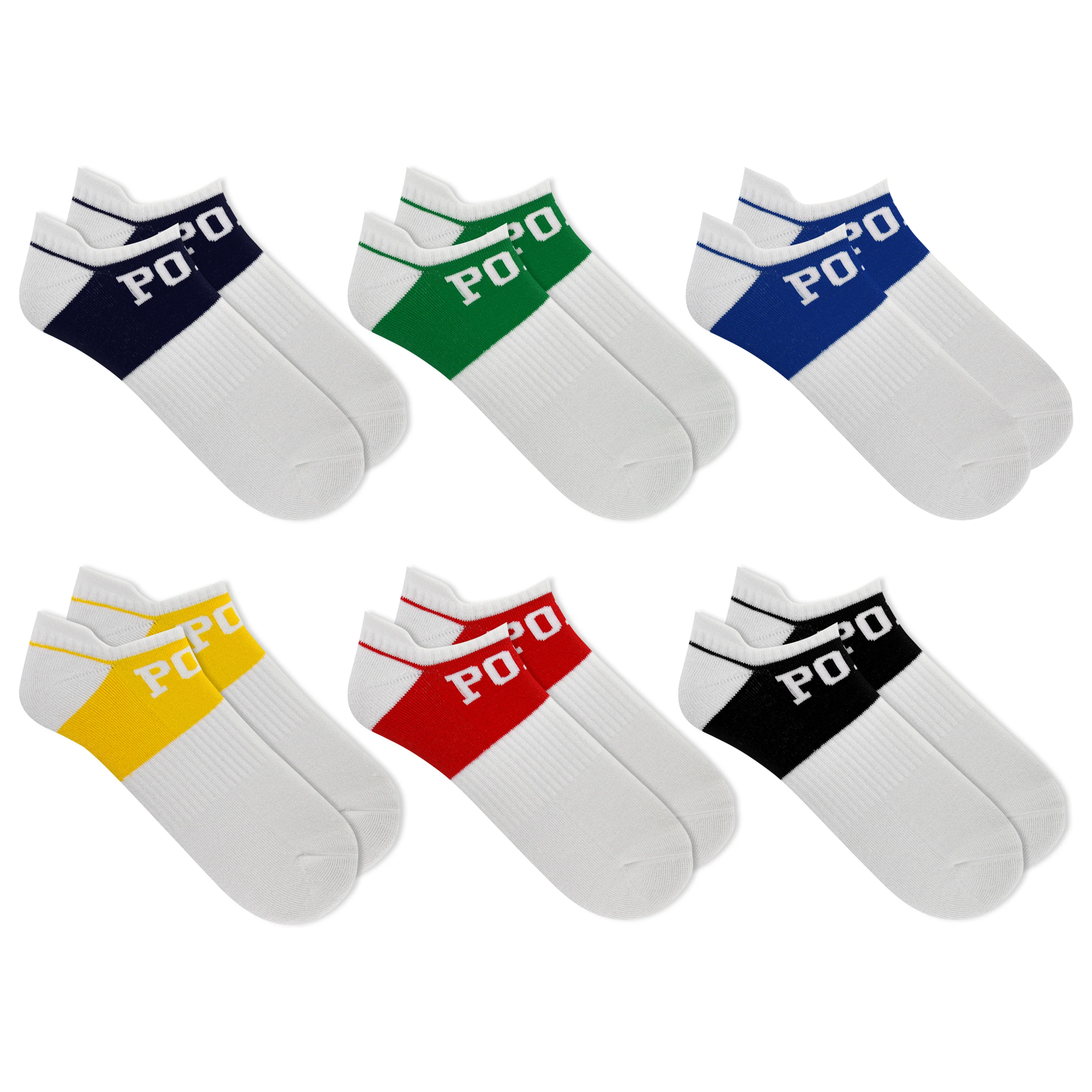 Polo Ralph Lauren Men's 6-Pack Low Cut Ankle Sock