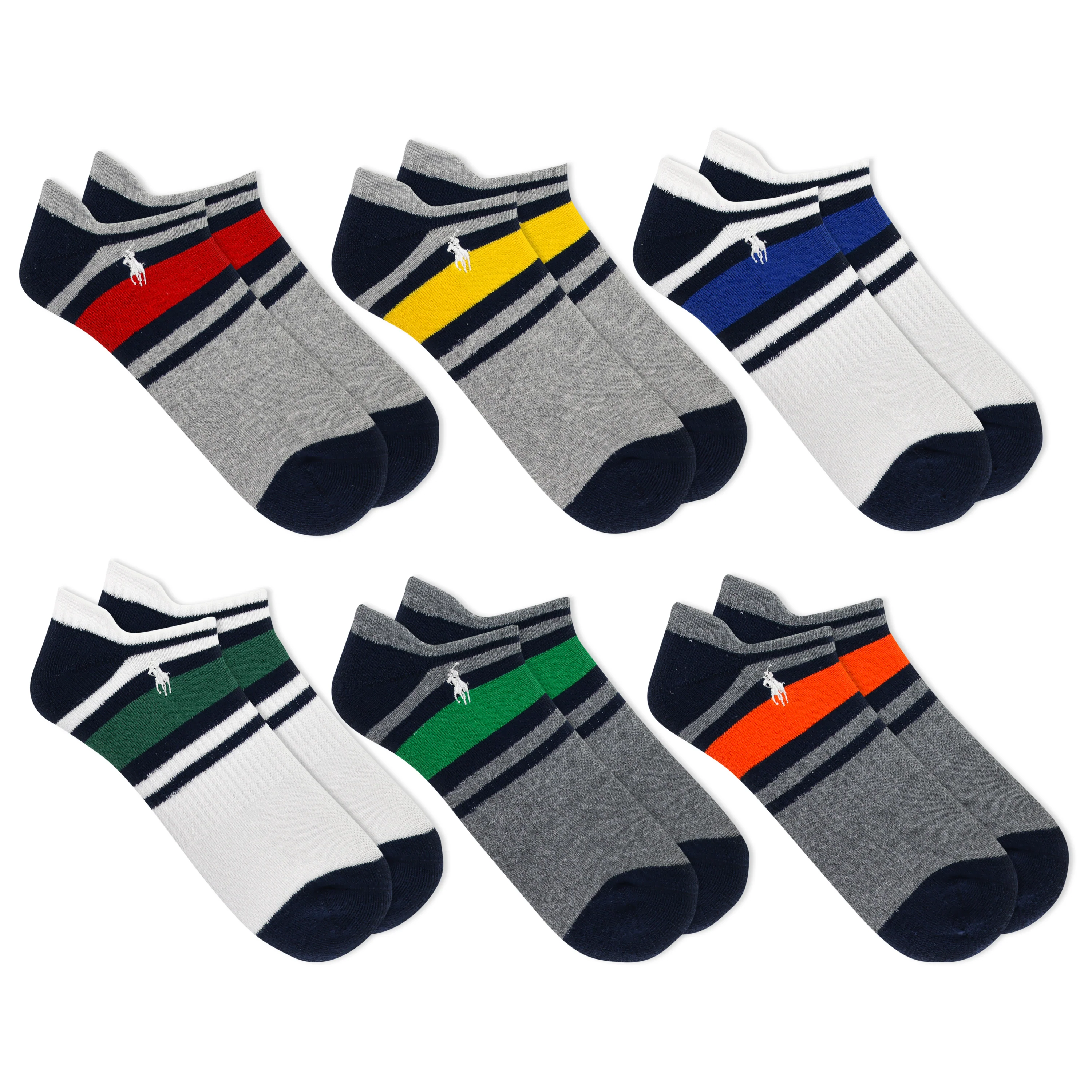 Polo Ralph Lauren Men's 6-Pack Low Cut Ankle Sock